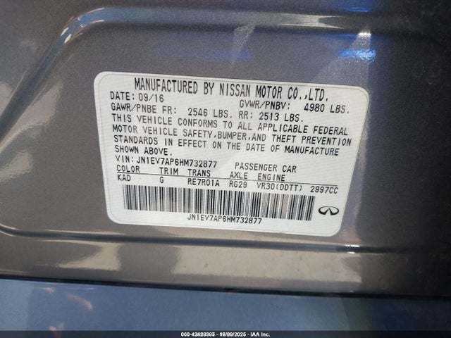 2017 INFINITI Q50 JN1EV7AP6HM732877 Photo 8