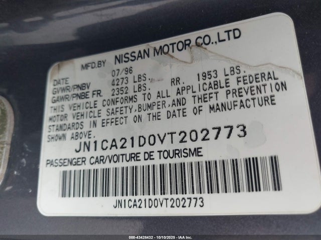 1997 NISSAN MAXIMA JN1CA21D0VT202773 Photo 8