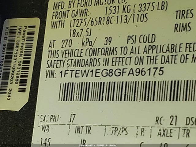 1FTEW1EG8GFA96175 Ford 2016