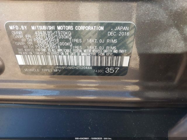 2017 MITSUBISHI OUTLANDER SPORT JA4AR3AW2HZ020444 Photo 8