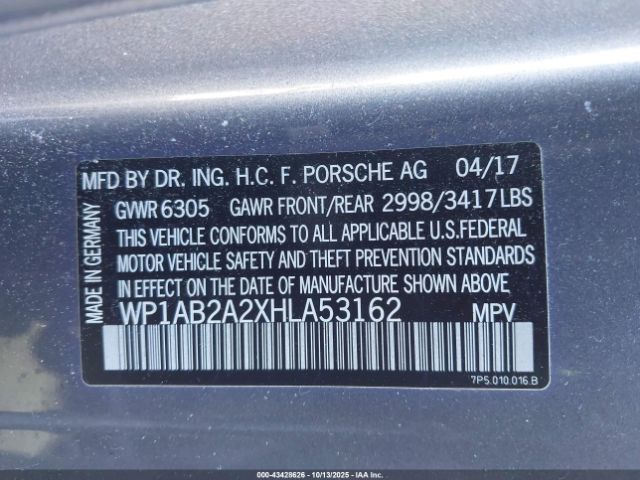 2017 PORSCHE CAYENNE WP1AB2A2XHLA53162 Photo 8