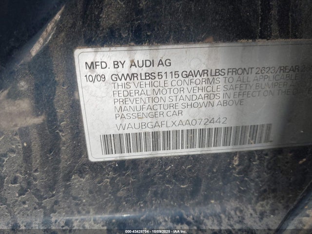 2010 AUDI S4 WAUBGAFLXAA072442 Photo 8