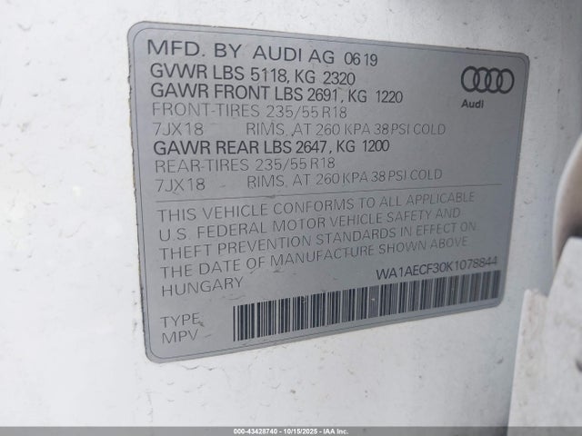2019 AUDI Q3 WA1AECF30K1078844 Photo 8