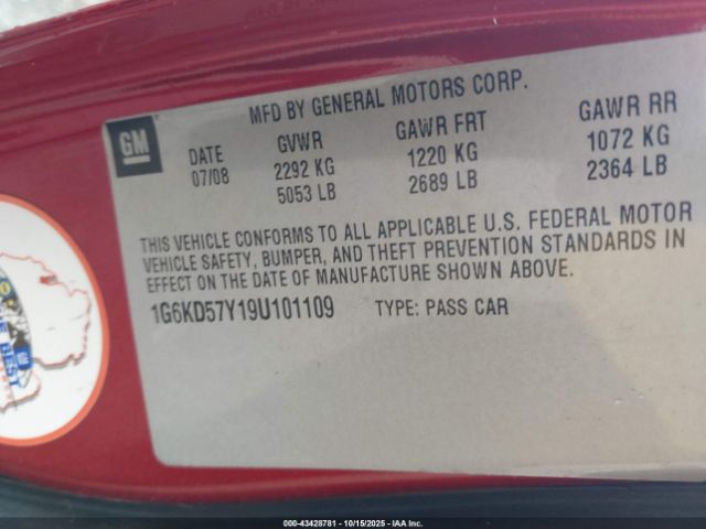 2009 CADILLAC DTS 1G6KD57Y19U101109 Photo 8