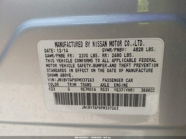 Infiniti 2015 2015 JN1BV7AP6FM337243 Image 9