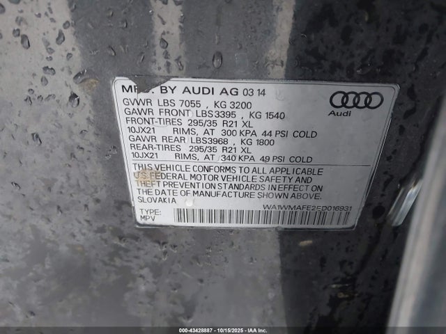 2014 AUDI Q7 WA1WMAFE2ED016931 Photo 8
