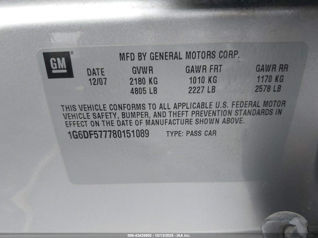 2008 CADILLAC CTS 1G6DF577780151089 Photo 8