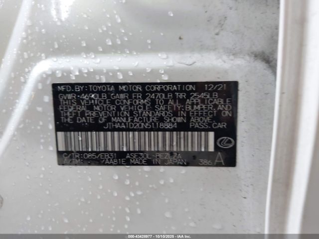 2022 LEXUS IS 300 JTHAA1D20N5118884 Photo 8