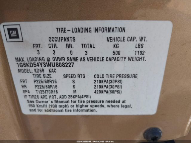 1998 CADILLAC DEVILLE 1G6KD54Y3WU808227 Photo 8