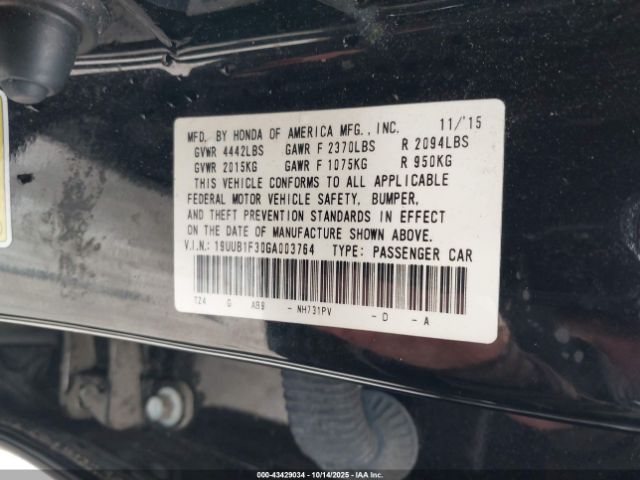 2016 ACURA TLX 19UUB1F30GA003764 Photo 8