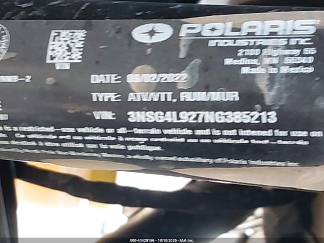 2022 POLARIS RZR 3NSG4L927NG385213 Photo 9