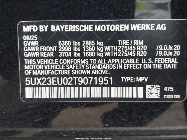 5UX23EU02T9071951 BMW 2026