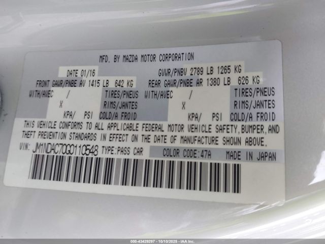 2016 MAZDA MX-5 MIATA JM1NDAC70G0110548 Photo 8