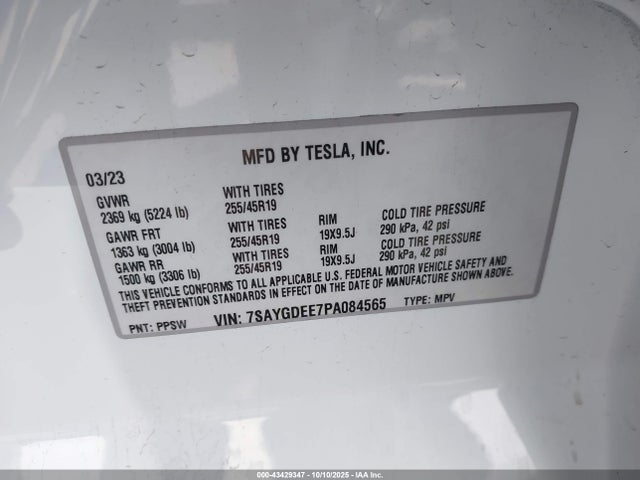 2023 TESLA MODEL Y 7SAYGDEE7PA084565 Photo 8