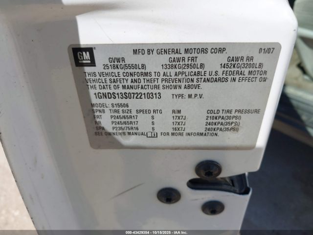 2007 CHEVROLET TRAILBLAZER 1GNDS13S072210313 Photo 8