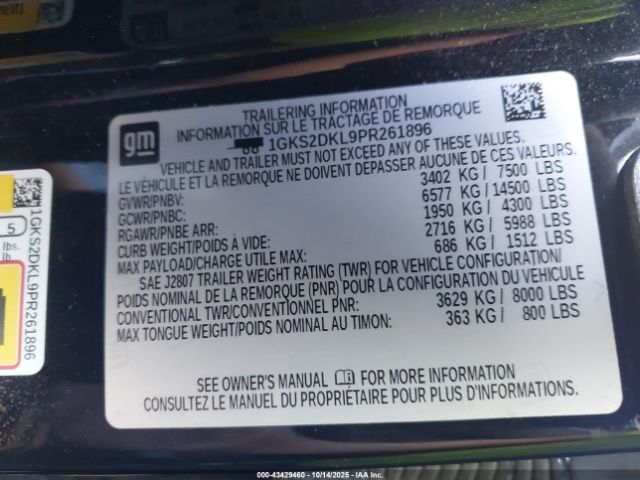 2023 GMC YUKON 1GKS2DKL9PR261896 Photo 8