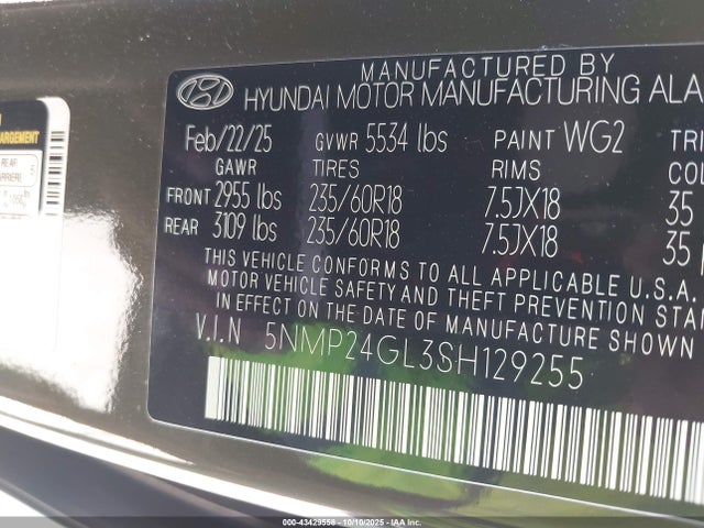 Hyundai Santa Fe Sel 2025 5NMP24GL3SH129255 Image 25