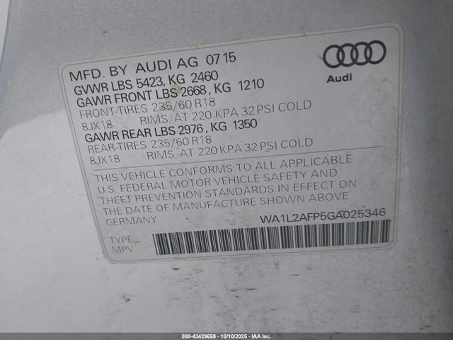 2016 AUDI Q5 WA1L2AFP5GA025346 Photo 8