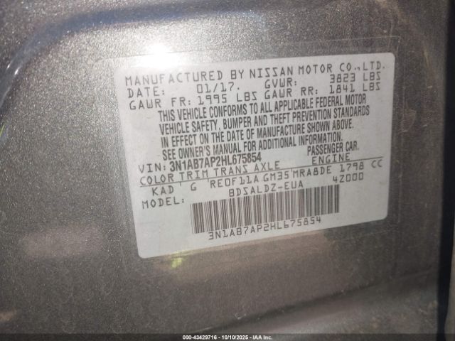 2017 NISSAN SENTRA 3N1AB7AP2HL675854 Photo 8