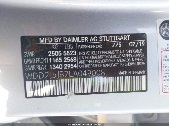 2020 MERCEDES-BENZ CLS 450 WDD2J5JB7LA049008 Photo 8