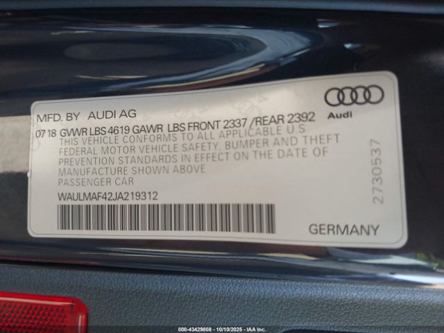 2018 AUDI A4 WAULMAF42JA219312 Photo 8