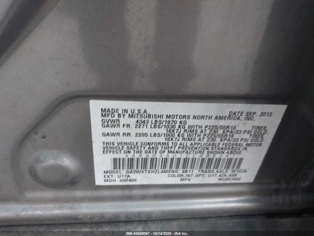 2014 MITSUBISHI OUTLANDER SPORT 4A4AR4AU1EE008341 Photo 8