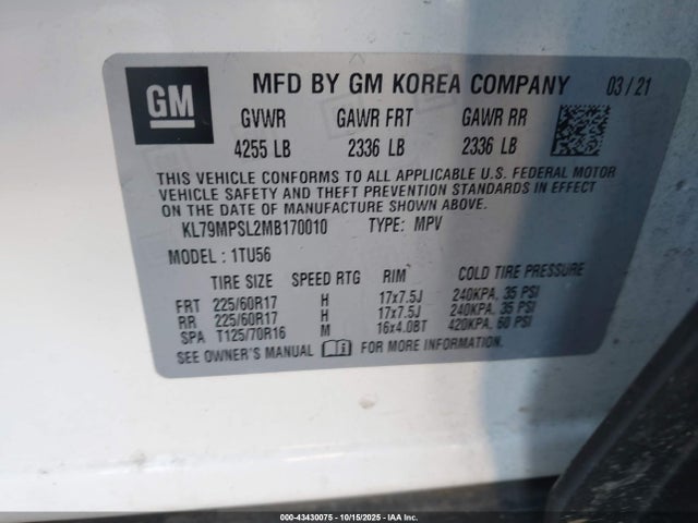 2021 CHEVROLET TRAILBLAZER KL79MPSL2MB170010 Photo 8