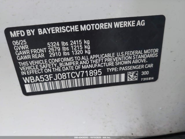 BMW 2026 2026 WBA53FJ08TCV71895 Image 9