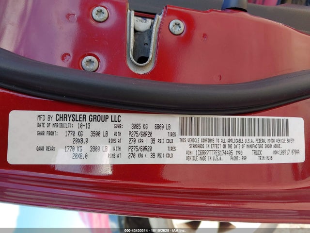 RAM 1500 2014 1C6RR7TT7ES174405 Image 9