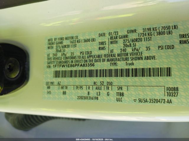 2023 FORD F-150 1FTFW1E86PFA83356 Photo 8