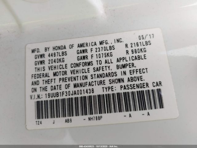 2018 ACURA TLX 19UUB1F30JA001438 Photo 8