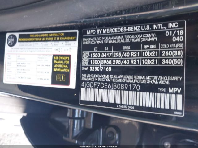 2018 MERCEDES-BENZ GLS 550 4JGDF7DE6JB089170 Photo 8