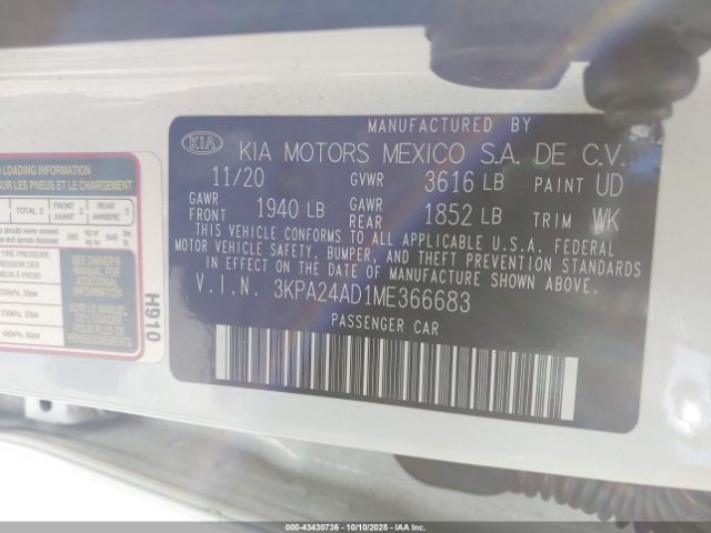 2021 KIA RIO 3KPA24AD1ME366683 Photo 8