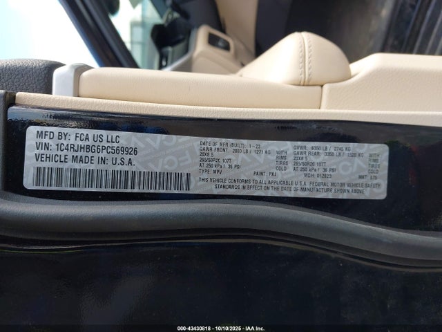 1C4RJHBG6PC569926 Jeep Grand Cherokee