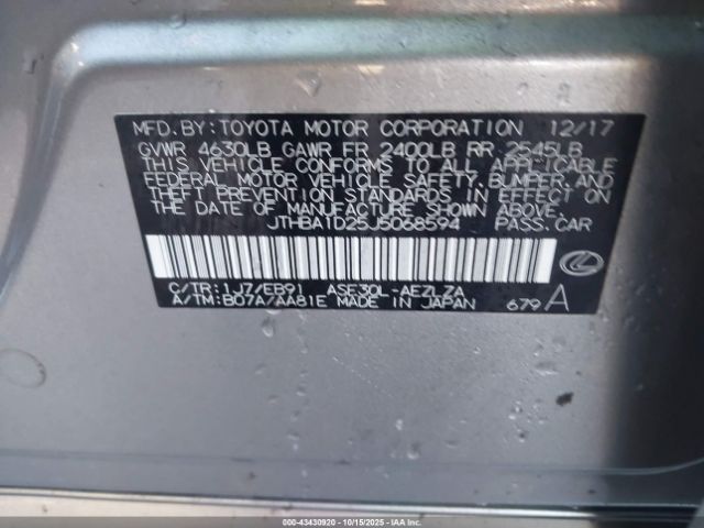 2018 LEXUS IS 300 JTHBA1D25J5068594 Photo 8