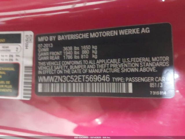 2014 MINI CONVERTIBLE WMWZN3C52ET569646 Photo 8