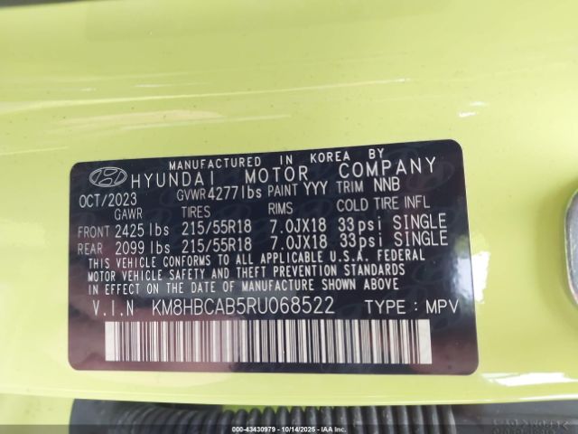 2024 HYUNDAI KONA KM8HBCAB5RU068522 Photo 8