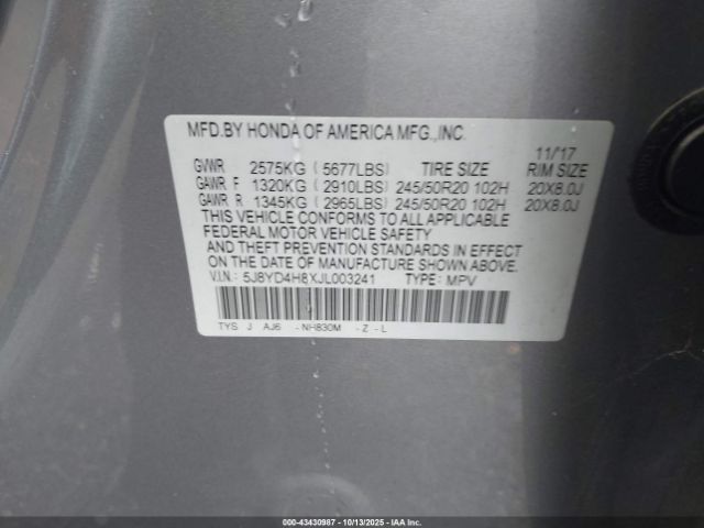 2018 ACURA MDX 5J8YD4H8XJL003241 Photo 8