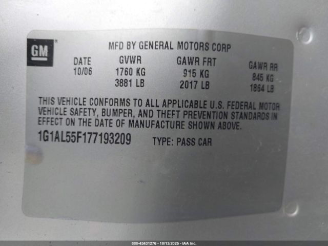 2007 CHEVROLET COBALT 1G1AL55F177193209 Photo 8