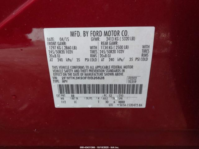 2015 FORD EDGE 2FMTK3K93FBB26828 Photo 8