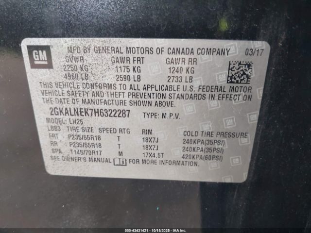 2017 GMC TERRAIN 2GKALNEK7H6322287 Photo 8