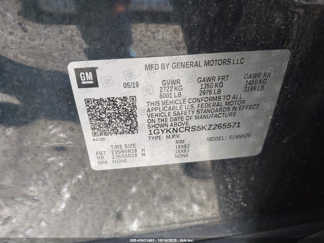 2019 CADILLAC XT5 1GYKNCRS5KZ265571 Photo 8