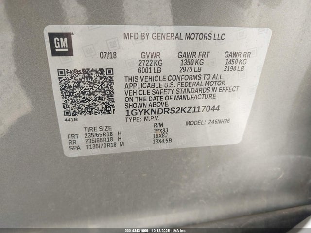 2019 CADILLAC XT5 1GYKNDRS2KZ117044 Photo 8