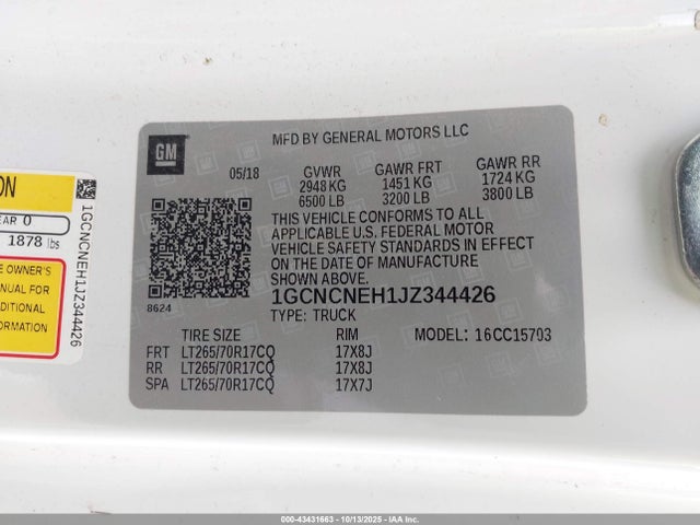 Chevrolet Silverado 1500 Wt 2018 1GCNCNEH1JZ344426 Image 9
