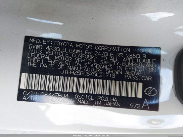 2019 LEXUS RC 350 JTHHZ5BC5K5021718 Photo 8