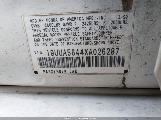 1999 ACURA TL 19UUA5644XA026287 Photo 8