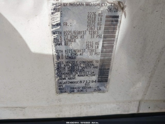5N1AT2MNXGC871294 Nissan 2016