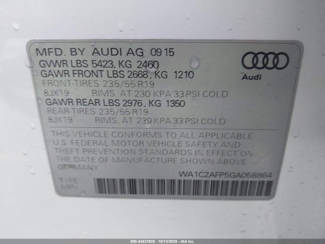 2016 AUDI Q5 WA1C2AFP5GA058864 Photo 8