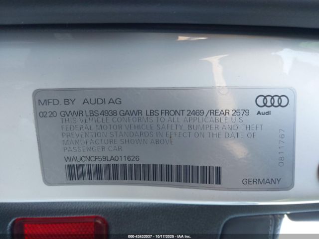 2020 AUDI A5 SPORTBACK WAUCNCF59LA011626 Photo 8