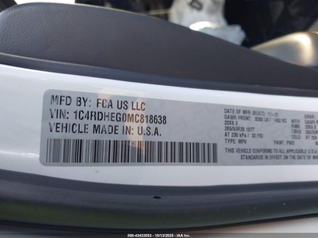 2021 DODGE DURANGO 1C4RDHEG0MC818638 Photo 8